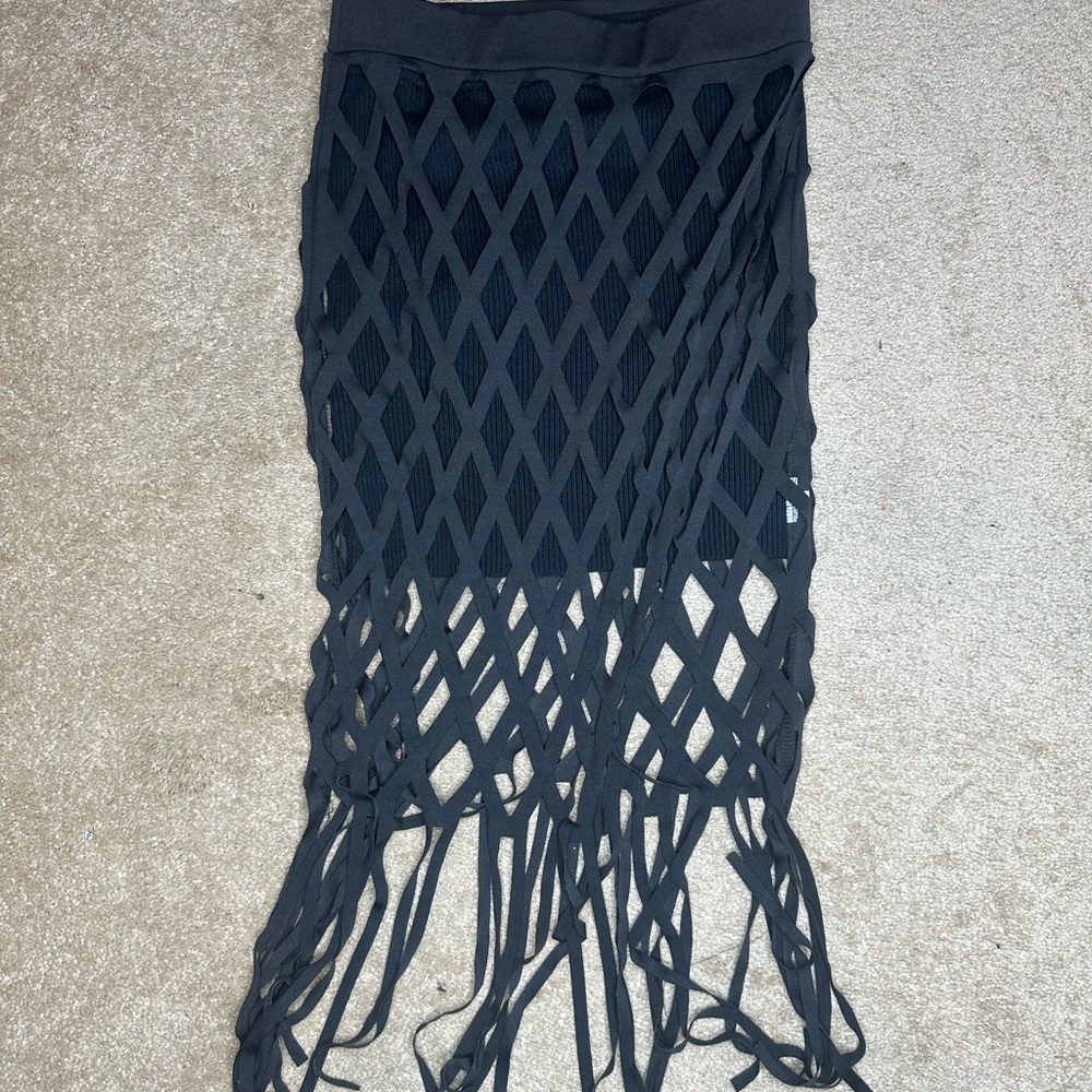 Almost Famous Black Ribbed Skirt